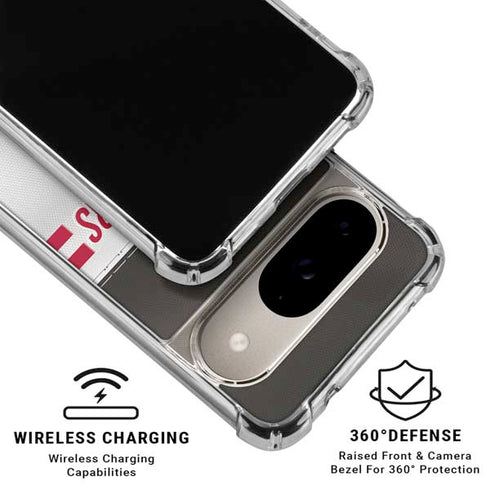 NFL Tampa Bay Buccaneers White Striped Google Pixel 10 Clear Case